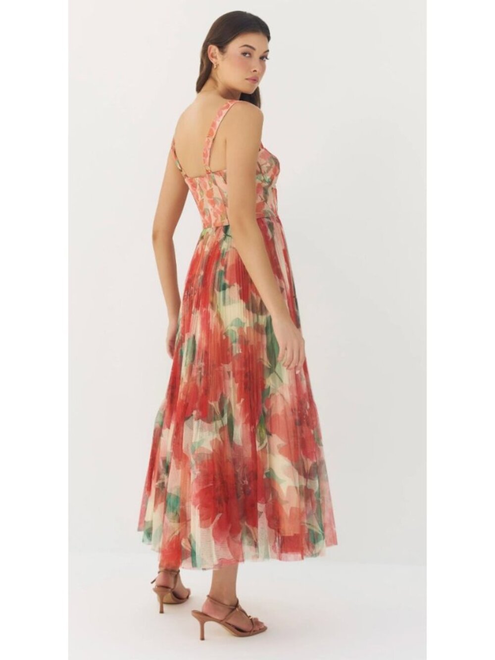 Anthropologie Hutch Macclare Gown Floral Tulle Bustier Dress Size 4 - Picture 2 of 7